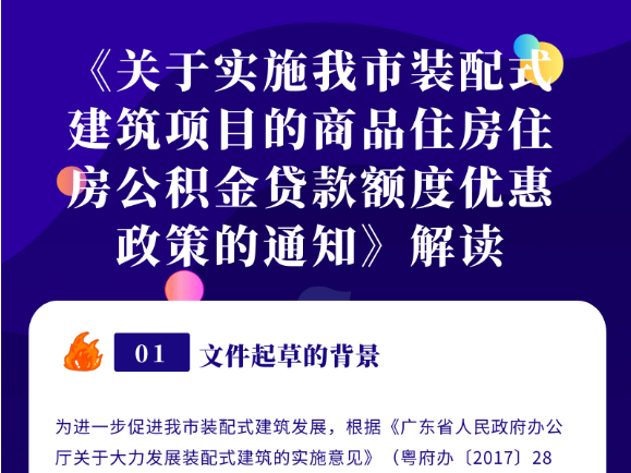 【图解】《关于实施我市装配式建筑项目的商品住房住房公积金贷款额度优惠政策的通知》