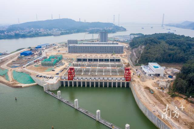 鲤鱼洲泵站建设现场。