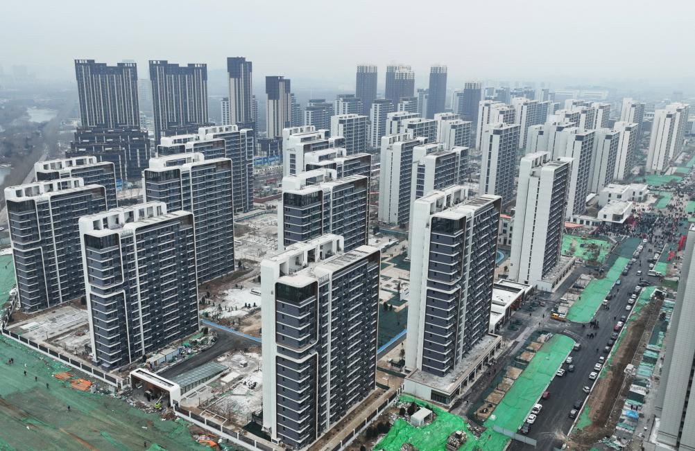 1月16日拍摄的石家庄高新技术产业开发区集中安置区（无人机照片）。新华社记者 杨世尧 摄