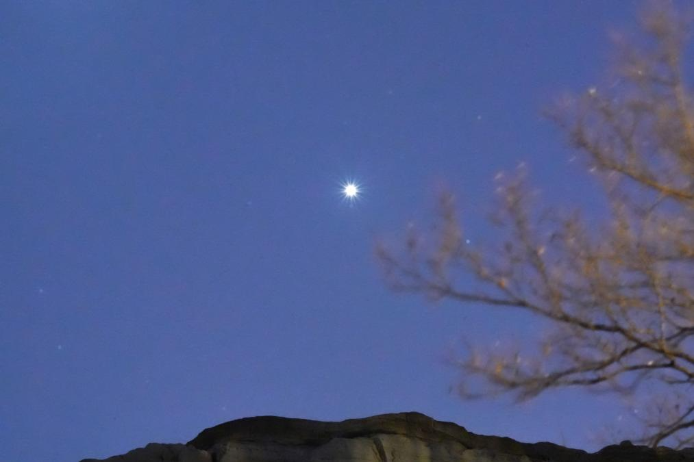 2025年2月1日在北京丰台拍摄的明亮金星。（王俊峰 摄）