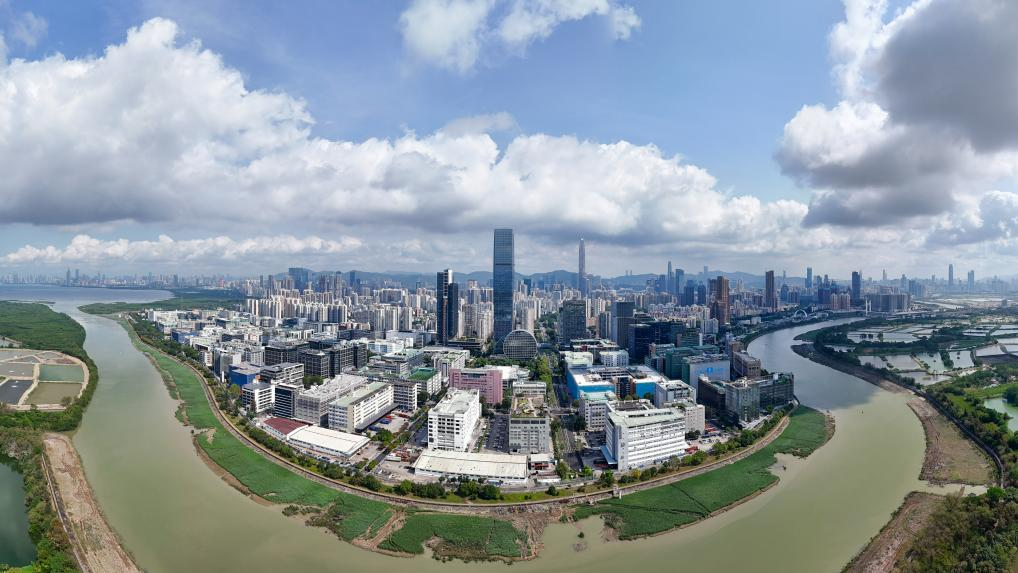 这是河套深港科技创新合作区（无人机全景照片，4月24日摄）。新华社记者 梁旭 摄