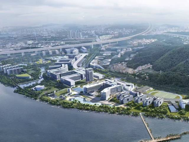 大湾区大学滨海湾校区效果图。