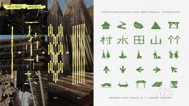以竹文化為靈感設(shè)計(jì)的導(dǎo)視系統(tǒng)。