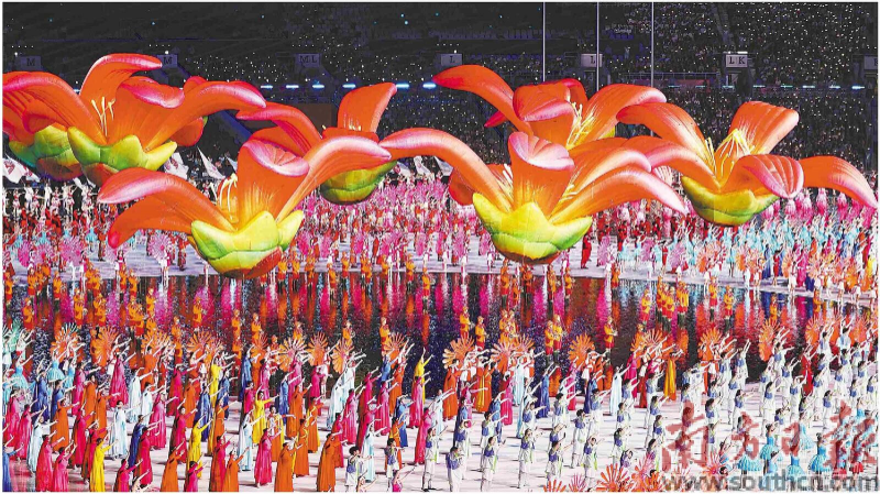 第十五届全国运动会开幕式已进行四次全要素彩排。张力坚 摄