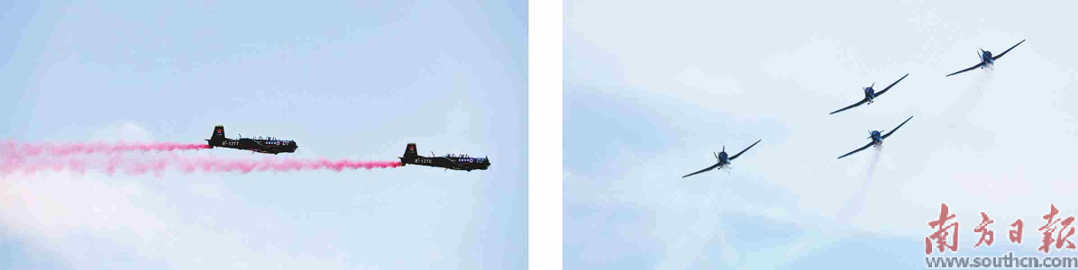 中國“紅星”飛行表演隊在珠海帶來四機編隊首演。南方日報記者 關(guān)銘榮 鐘志輝 攝