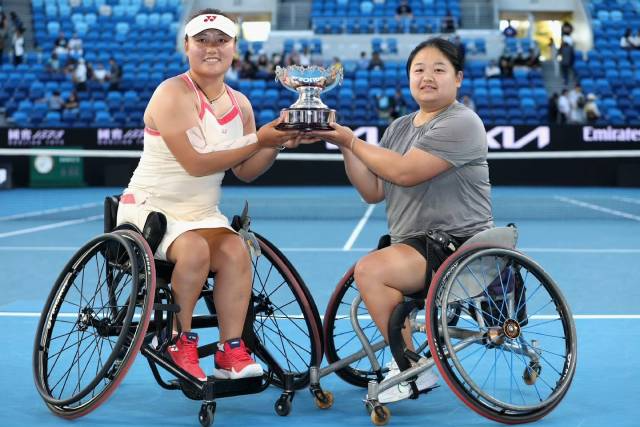 王紫瑩/李曉輝2025澳網(wǎng)輪椅女雙冠軍。 受訪者 供圖